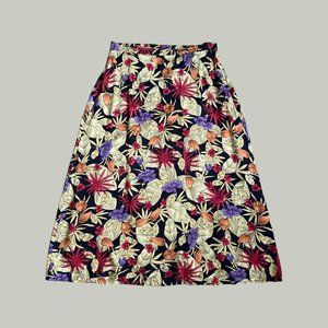 Sag Harbor Petite Floral Rayon Flowy Skirt